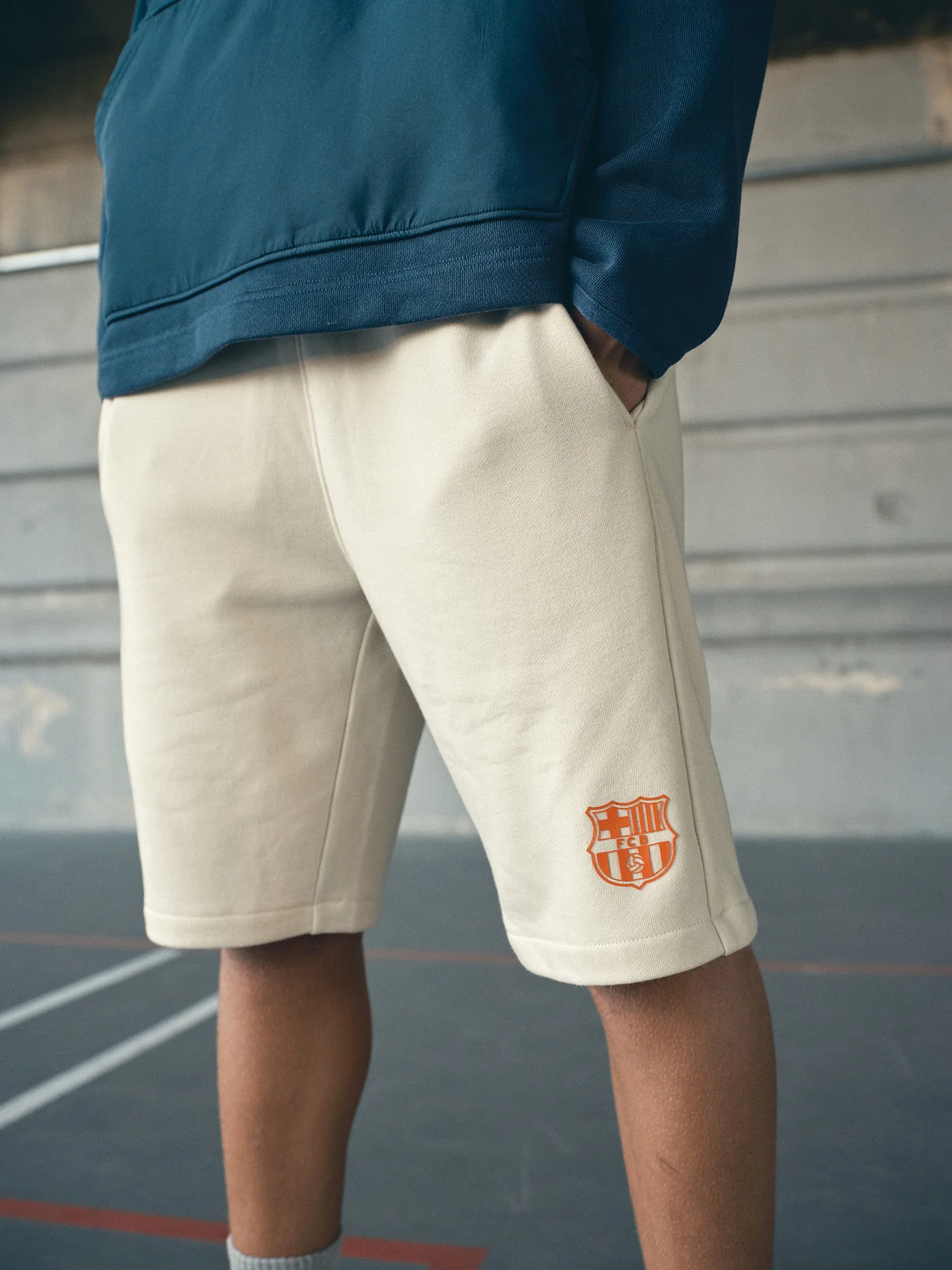 Short White Barça Essentials - Junior