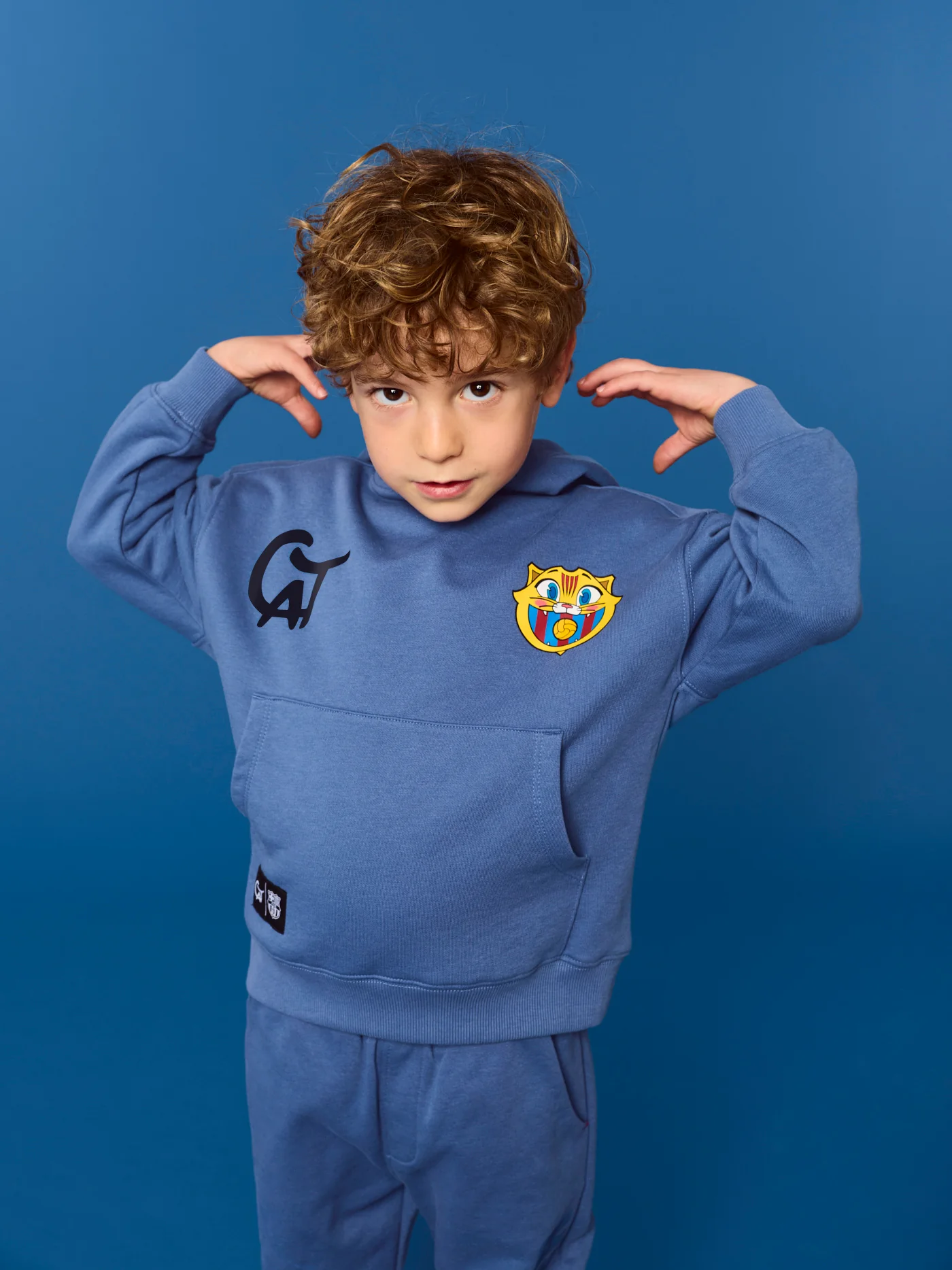 Hoodie Blue Little Kids Cat Goal Barça