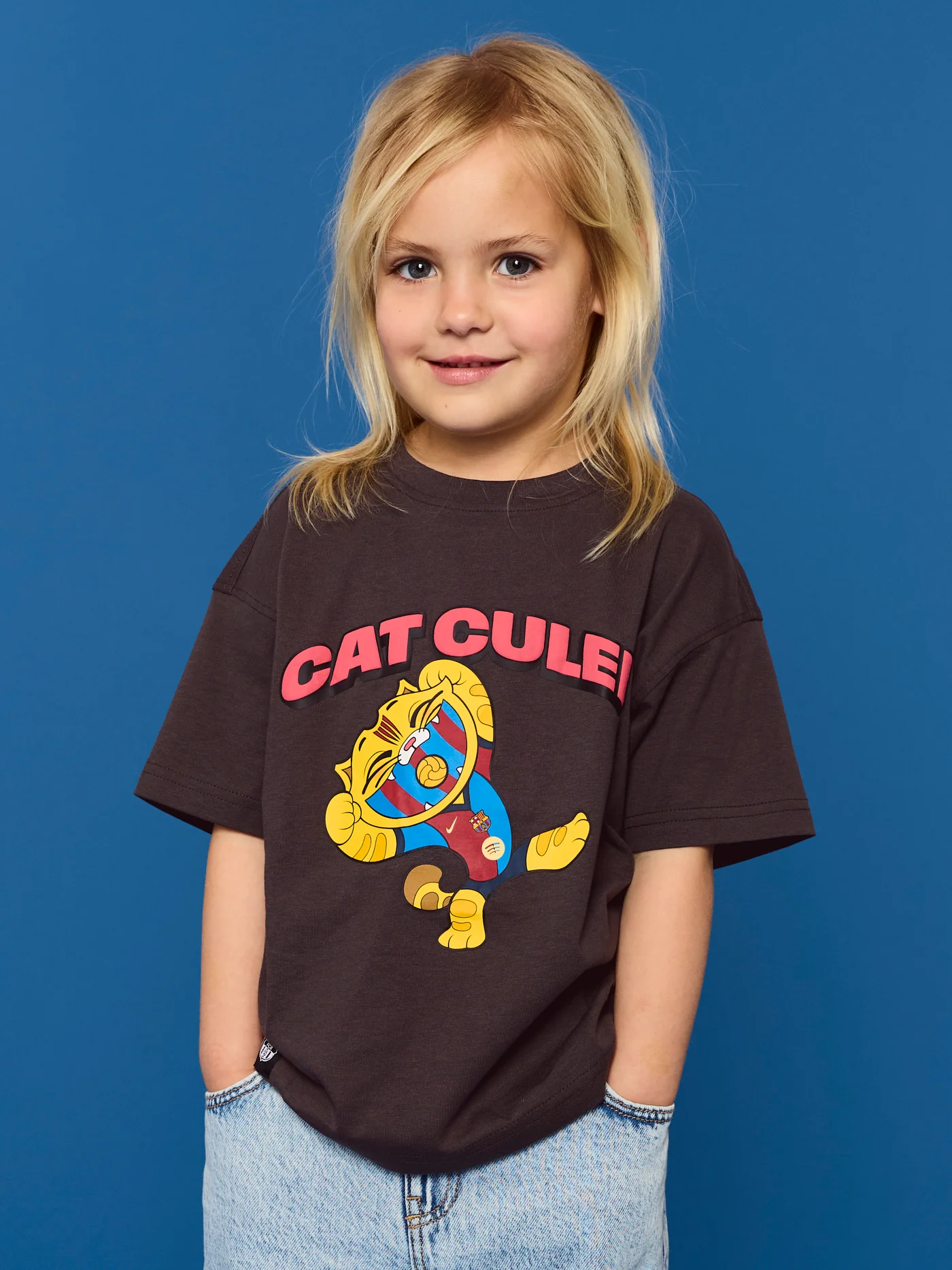 T-shirt Black Little Kids Cat Barça - Image 3