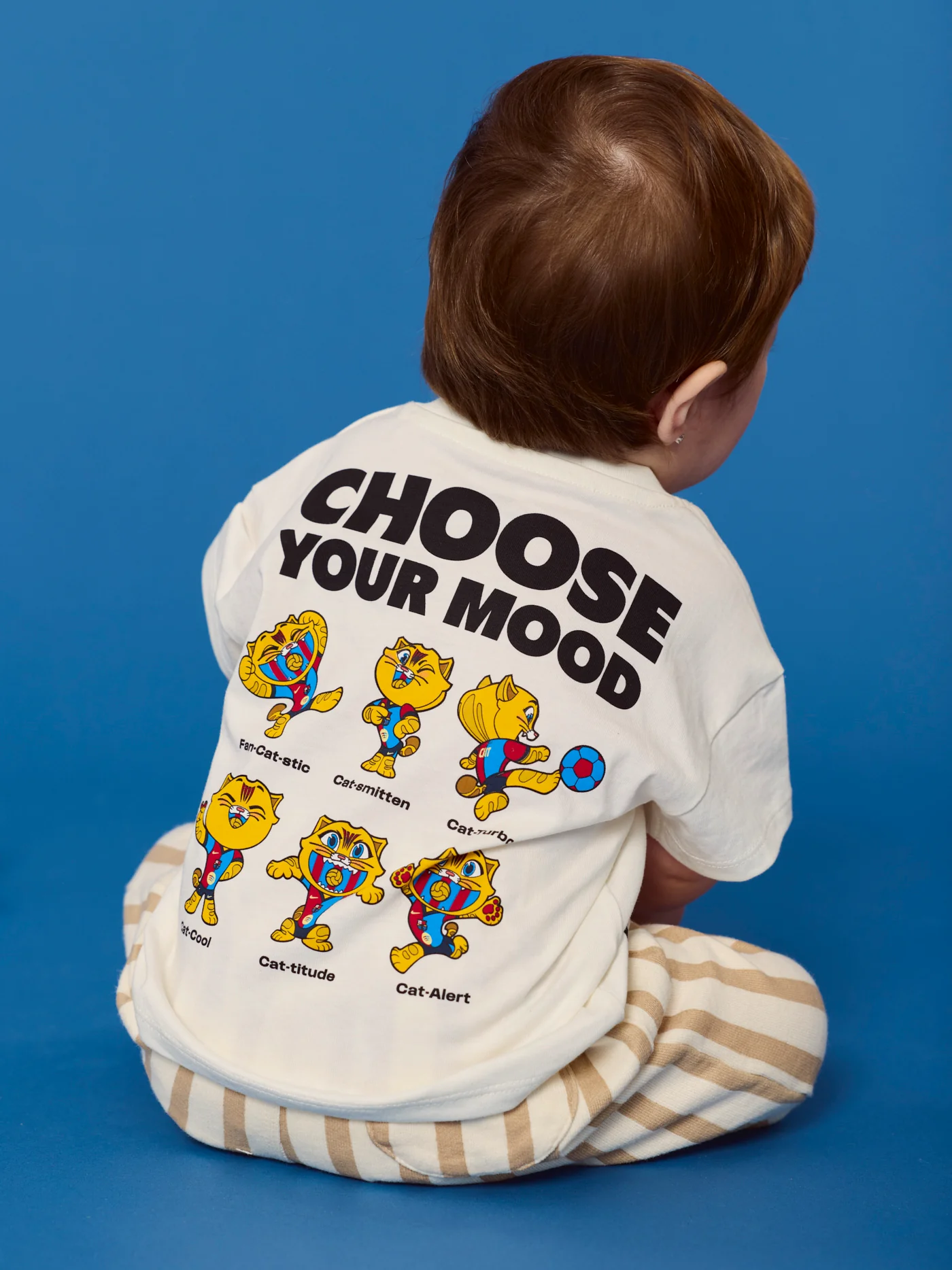 T-shirt Ecru Baby Cat Mood Barça