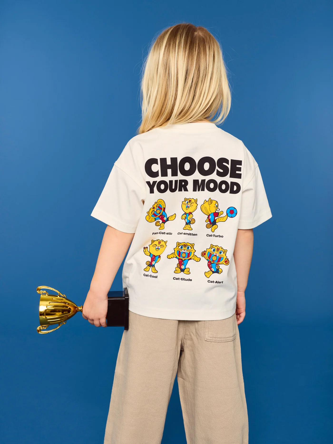 T-shirt Ecru Little Kids Cat Barça - Image 4