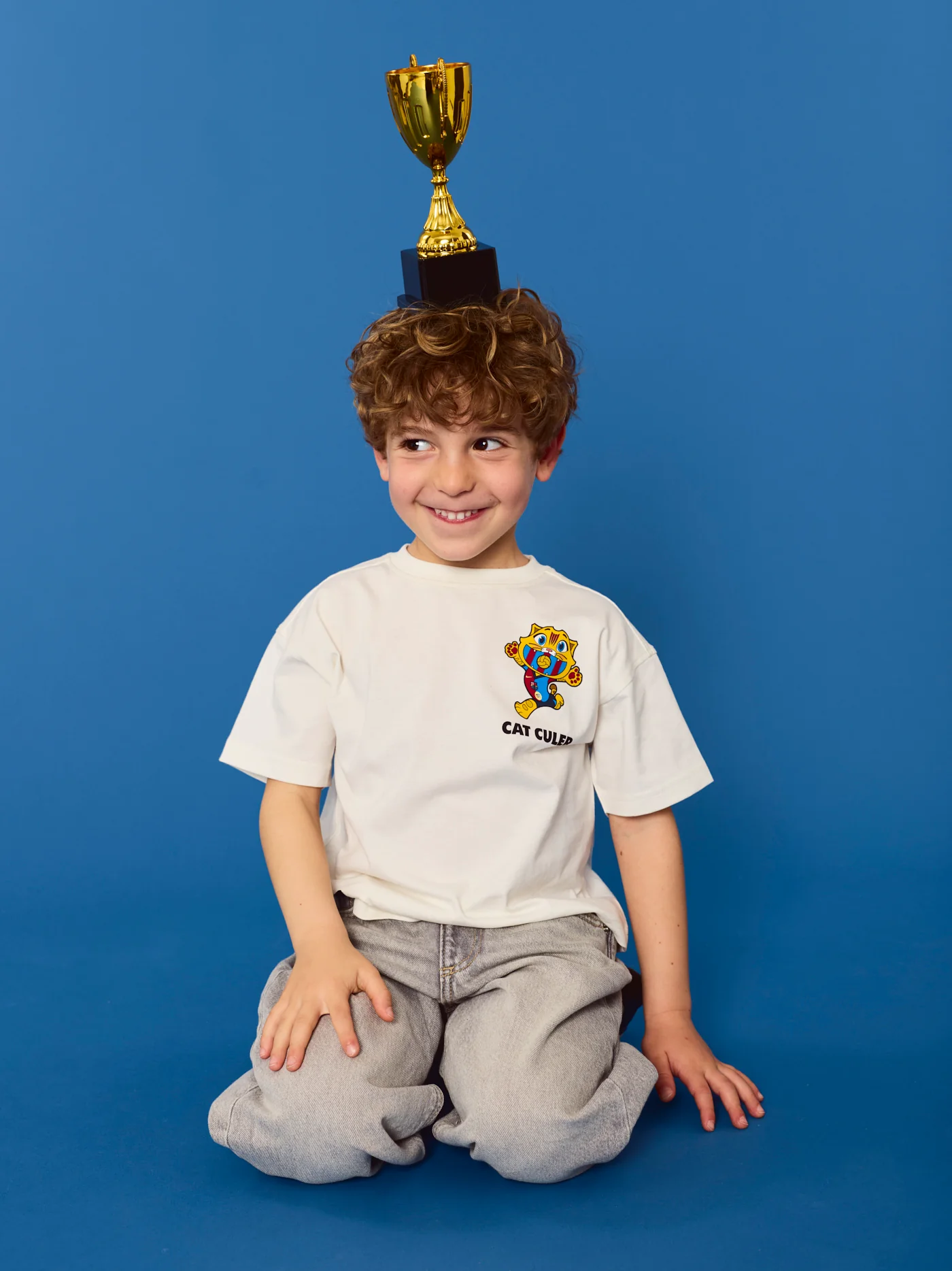 T-shirt Ecru Little Kids Cat Barça - Image 6