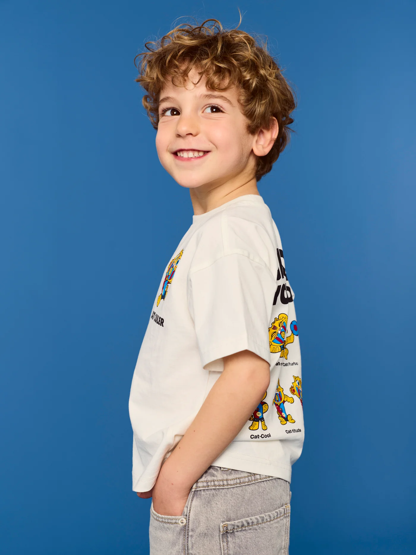 T-shirt Ecru Little Kids Cat Barça - Image 9